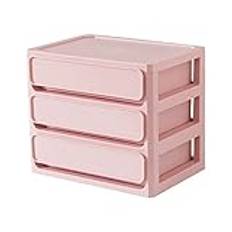 BBCBBZ 4 Lager Skrivbordsförvaringslåda Lådan Makeup Organizer Multi-Layer Sundries Holder Case Smycken Container Kontorslåda Arrangör(Roze,2 Layers)