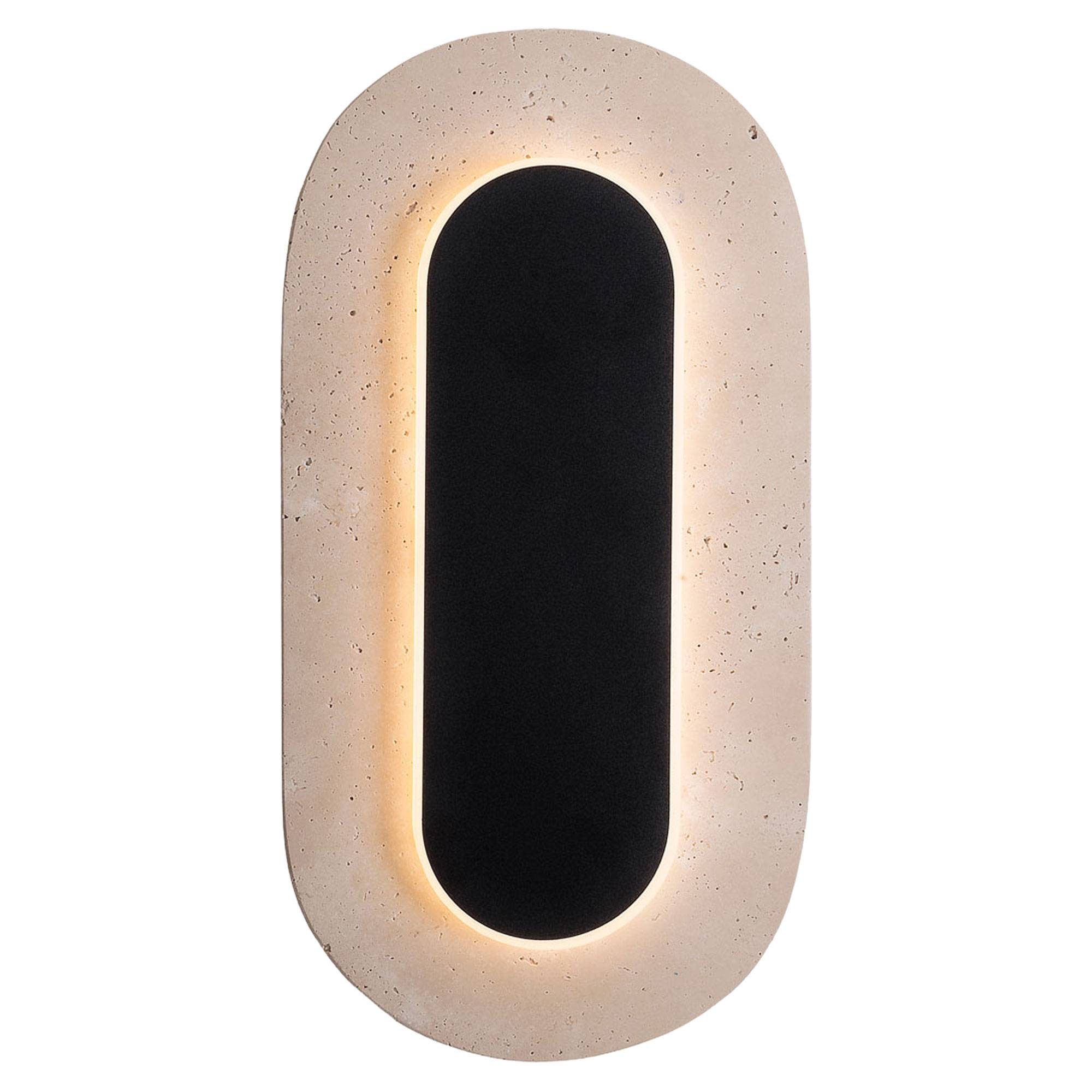 Vägglampa Hede Svart Travertin