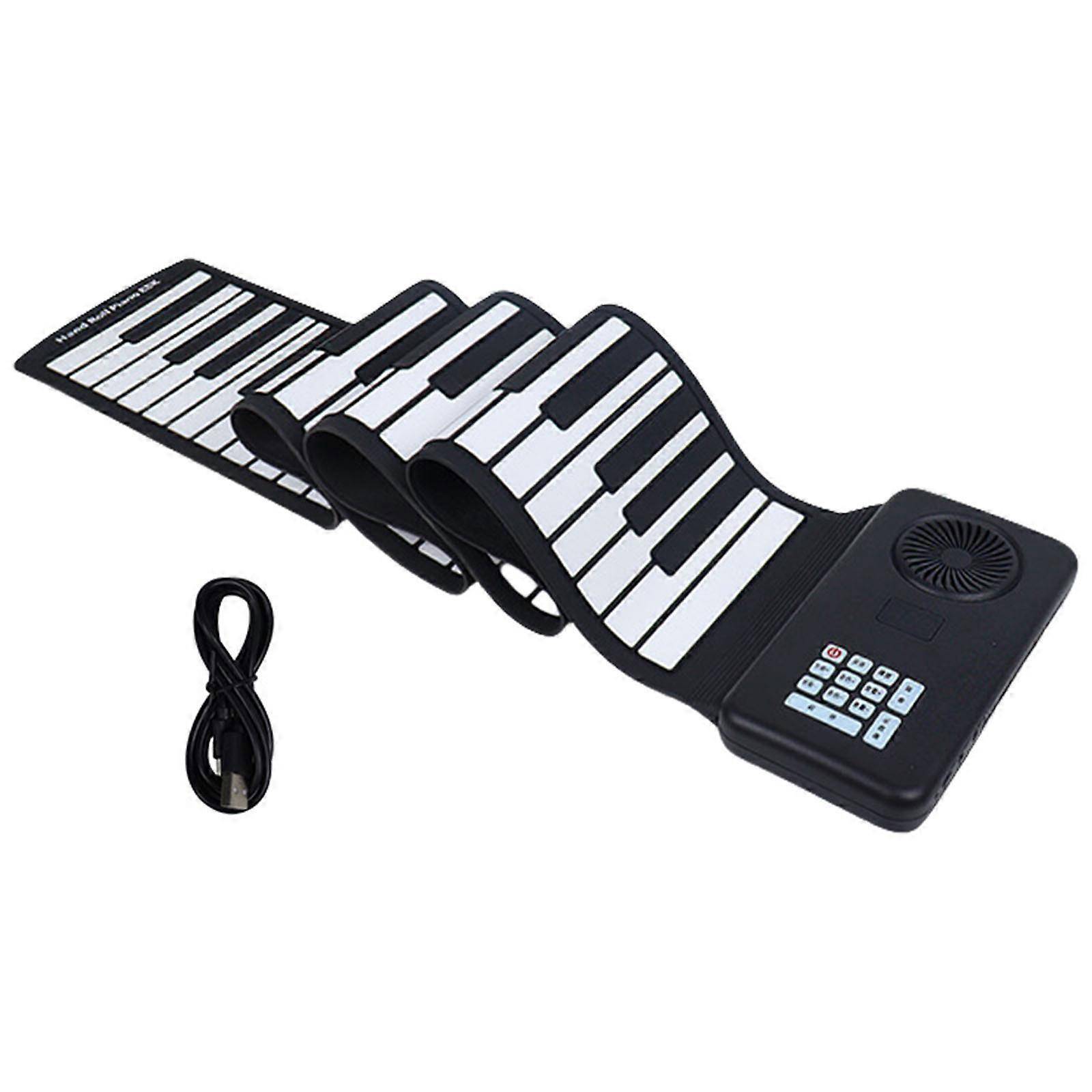 Bärbar 88 Tangenter Rullbar Piano Elektroniskt Tangentbord Vikbart Elektroniskt Piano Flexibelt Silikontangentbord Lätt att Bära