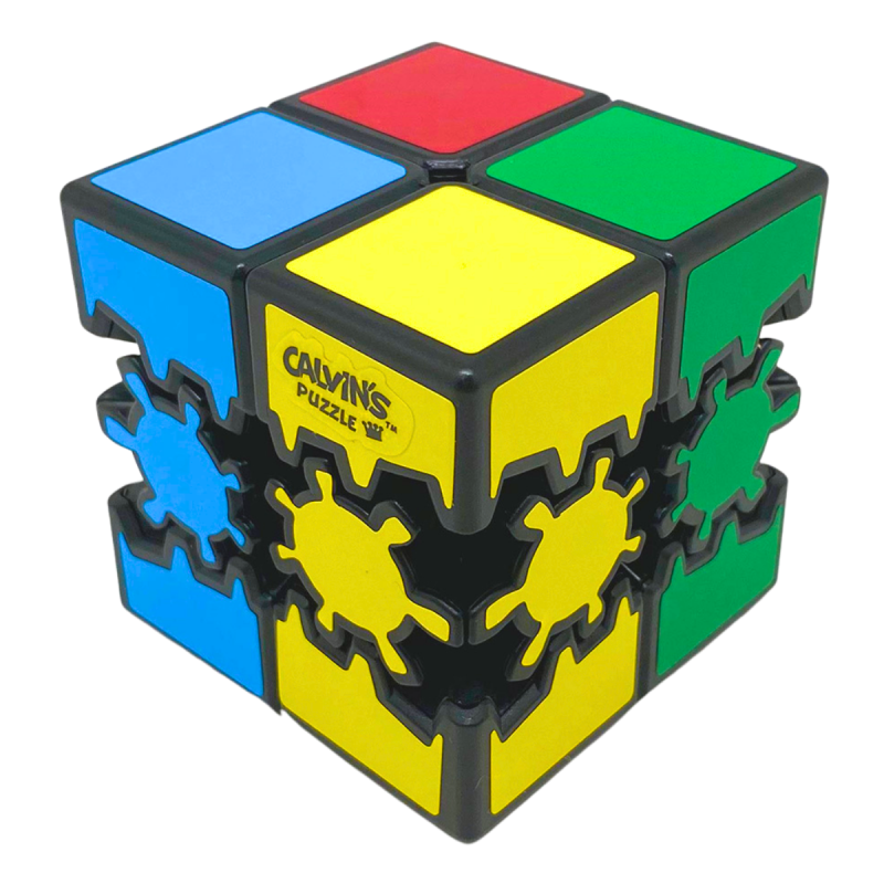 Calvin's Puzzle Gear 2x2 Cube Black (4-color stickers) - Professorterning.