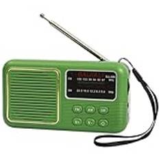 JUCHRZEY Teleskopisk antenn Bärbar Retro Radio Speaker World Receiver Batteri 500mAh Mini Bärbar Radio Full-Wave Band Utomhus Nödradio för Hushåll Utomhus (Grön)