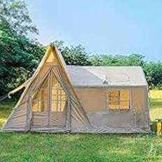 Uppblåsbart tält, uppblåsbart campingtält för 4–10 personer med två rum, lufttält, uppblåsbart tält med snabb, lufttält för camping, enkelt familjetält, uppblåsbart 420 x 300 x 255 cm