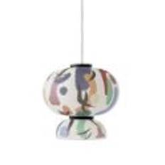 &Tradition Formakami JH5 Limited Edition Pendant Ø: 70 cm - Ivory White Printed Pattern/Black