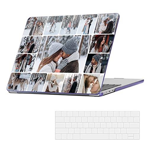 Anpassad för MacBook Air 13,6 tum Release A2681 fodral personliga foton MacBook Air 13 tum fodral kristallklart hårt skal MacBook Air foto fodral (kristallviolett layout 15 bilder)