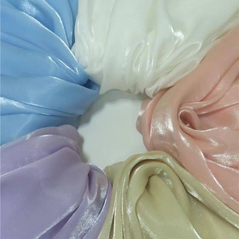 100x150cm Enfärgad Chiffong Organza Tyg Paljett metervis för brudklänning Danskjol Sy Polyester Textil Mjuk tyg grön