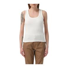 Burberry, Topp, Dam, S, Vit Ribbstickad Tanktop - white (S)