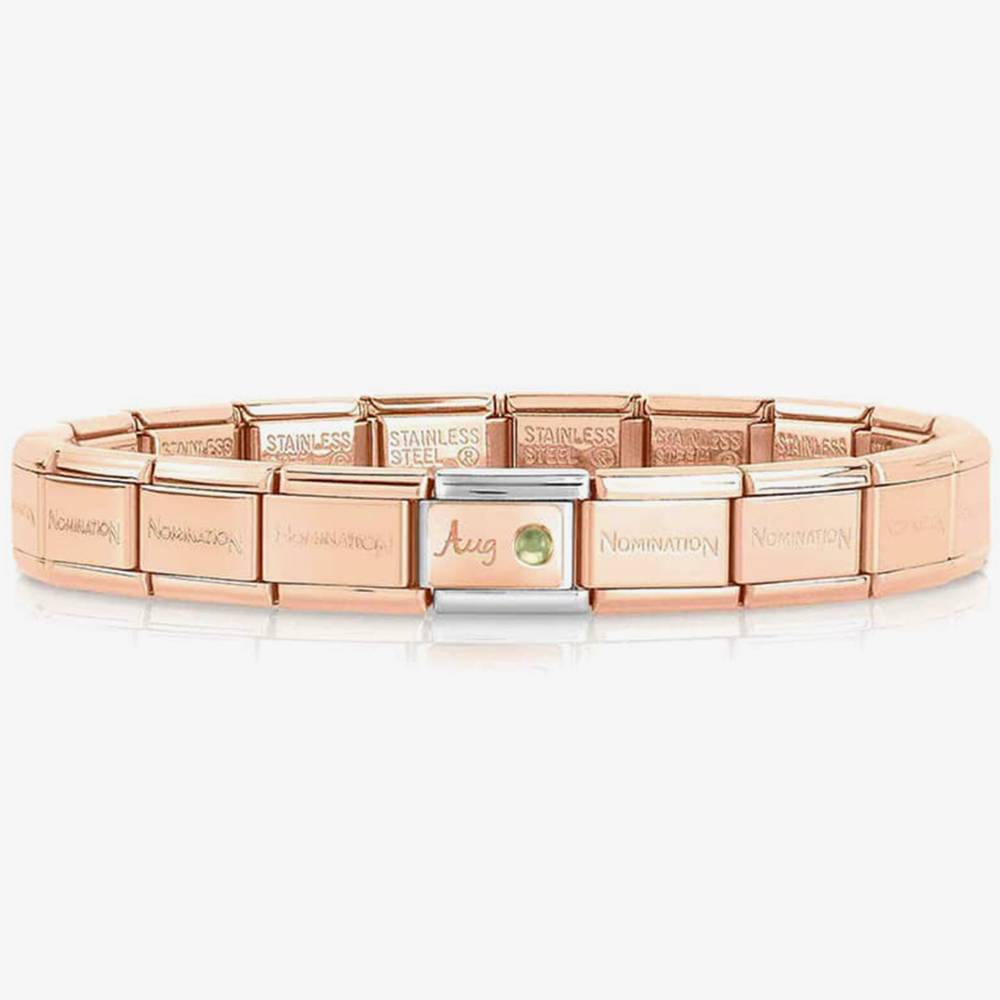 Nomination CLASSIC Rose Gold August Peridot Bracelet 430508/08