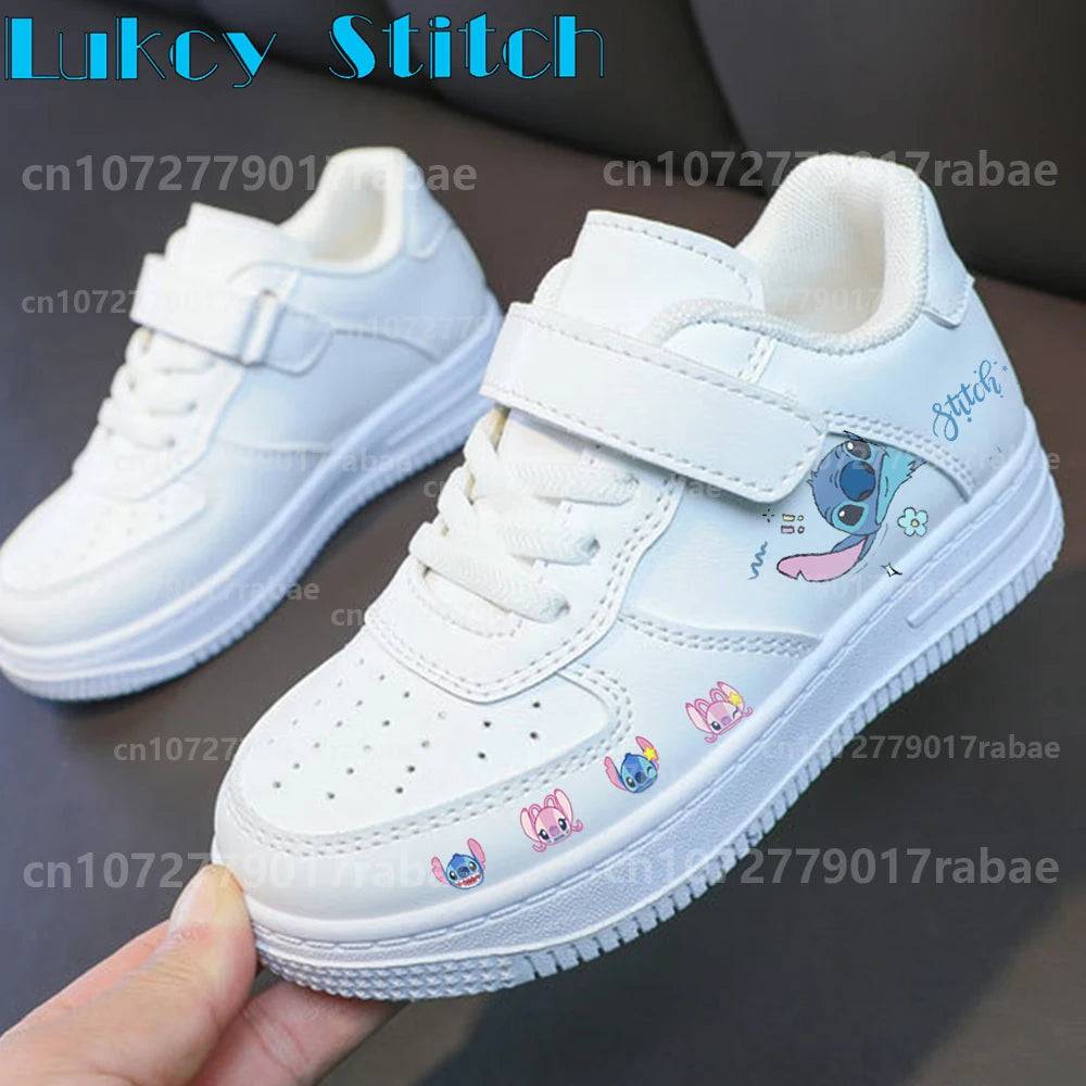Stitch Shoes Children Sneakers Cartoon Girl Student Soft Casual Shoes Fashion kids Sports Student Running Shoes Christmas Gift - ST0047 / 35.