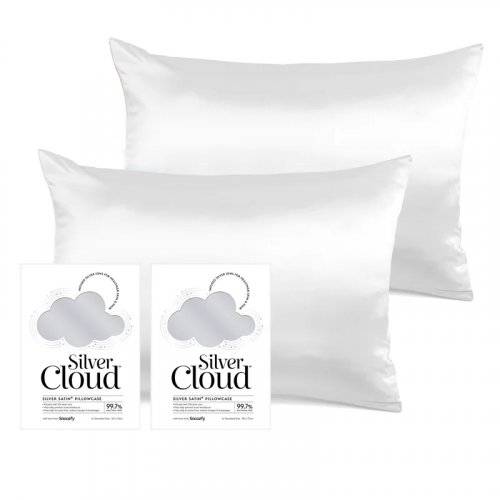 Silver Cloud Satin Pillowcase Twinpack Silver