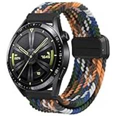 Armband för Huawei Watch GT4 46 mm/GT3 46 mm/GT2 46 mm, 22 mm magnetiskt band justerbar nylonersättning för Huawei Watch GT4 Pro/GT3 Pro/GT2 Pro/GT2e/Galaxy Watch 3 45 mm/Galaxy Gear S3