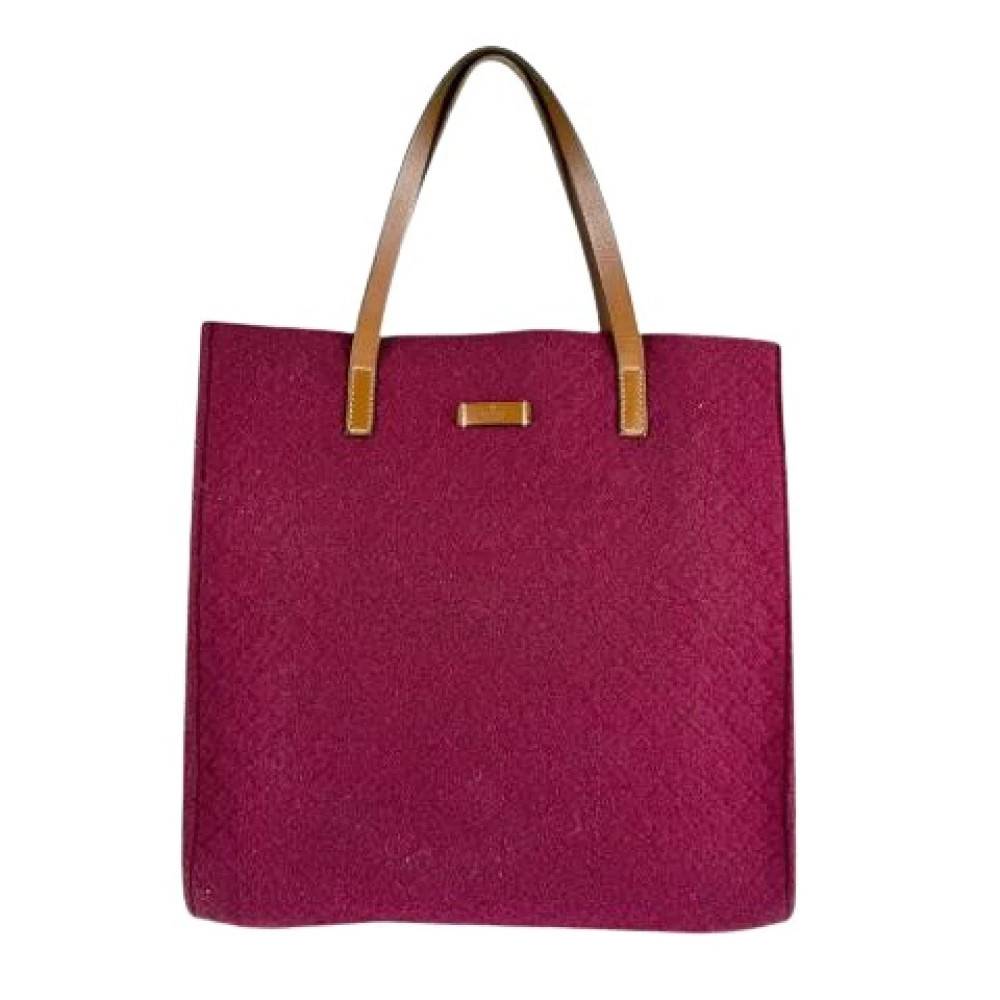 Gucci Vintage Pre-owned Filt Tote Bag - Vintage - unisex - Rød - ONE SIZE - Læder