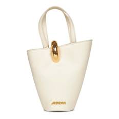 Jacquemus, Tasker , Dame, Beige, ONE SIZE, Bomuld, Asymmetrisk Mini Spand Taske Elfenben