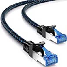deleyCON 10m CAT 8 Patchkabel (40 Gbit/s, 2000 MHz) Gigabit Nätverkskabel Ethernetkabel RJ45 S/FTP POE CAT8 LAN-Kabel för PS5 Router Modem TV Switch Laptop - Svart