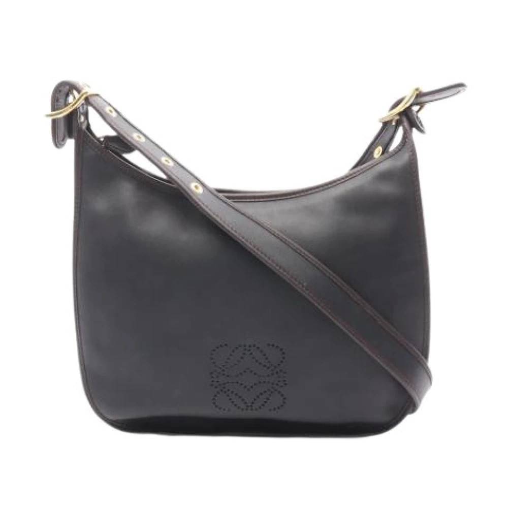 Loewe Pre-owned Pre-owned Læder Skuldertaske - Vintage - Dame - Sort - ONE SIZE - Uld