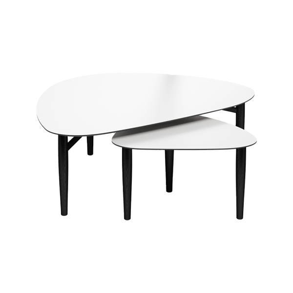 Thomsen Furniture - Katrine sofabord - Trekant - 89x126 cm - Mørkegrå stenlook