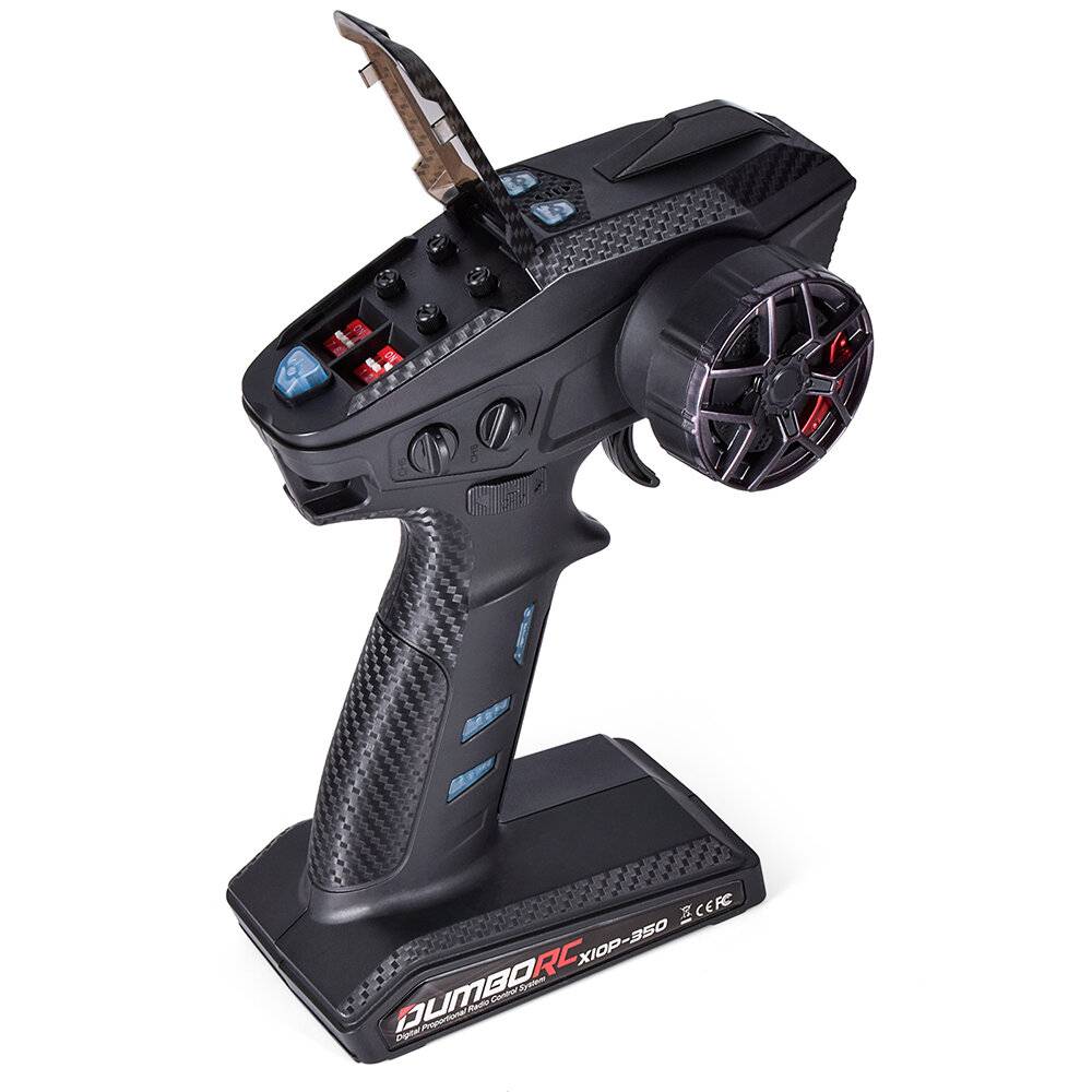 DUMBORC X10P-350 2,4 GHz 10CH låg latens RC-sändare med X10F / X6DC (G) / X4FM (G) Mini-mottagare för RC bil båt tank mo