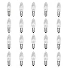 20-pack E10 34 V 3 W ljusglödlampor, broersättningslampor, varmvit 2 700 K, MES extra julglödlampor för båge, ljusstake, spetsigt ljus, ljusslingor