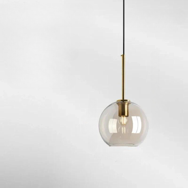 NordicGlow – Elegant Skandinavisk Glas Taklampa - 1 - 20CM / Inget ljus