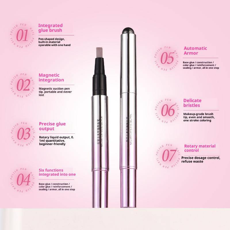 6-i-1 Magnetisk Pärl Nagellack Gel Penna Cat Eye Skapa Vackra Konstdesigner Snabb Och Enkel Applicering