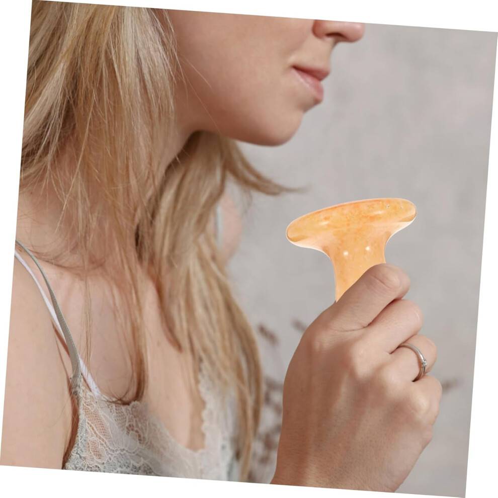 Svampformad ansiktsrulle för applicering av eterisk olja, naturlig jade Gua-ansiktsrulle, kompakta, släta kanter