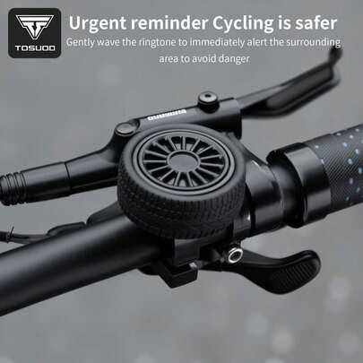 TOSUOD mini roterande däckformad cykelklocka, kreativ personlig dekorativ cykelhorn, rolig kompakt bärbar design, enkel installation med klart ljud, u - Multifärgad (En-Storlek)