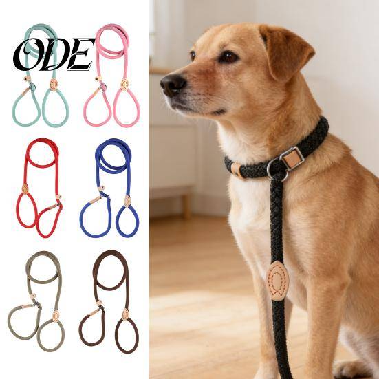 Anti-drag Hundkoppel Glidkoppel Ingen Drag Kraftigt för Små Medelstora Dragbeständig Husdjur Stora Hundar Starkt Träningsrep med Justerbar Stoppare