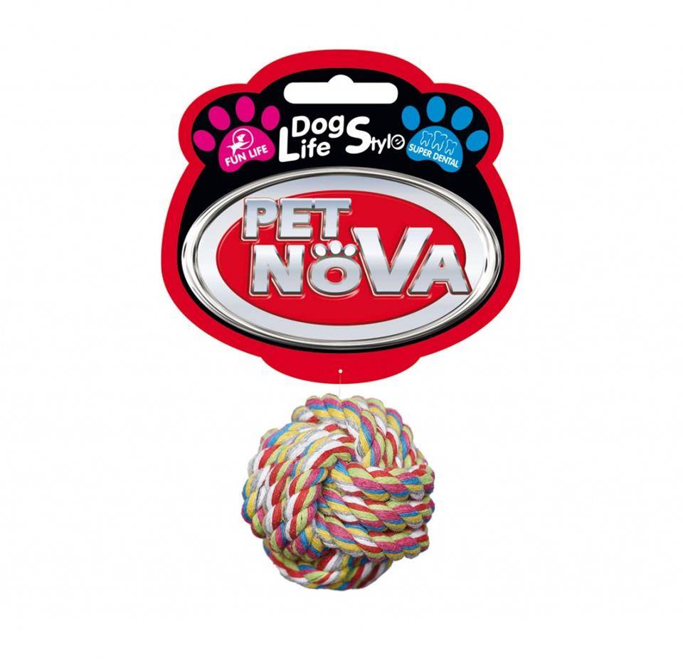 PET NOVA DOG LIFE STYLE Superdental Ball bomullsrep 5 cm