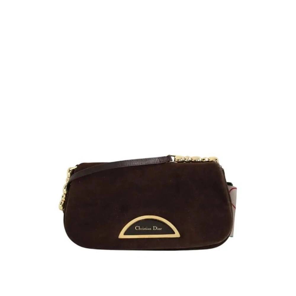 Dior Vintage Pre-owned Vintage Skuldertaske i Ruskind - Vintage - Dame - Brun - ONE SIZE - Uld