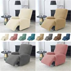 4pcs/Set Polar Fleece Armchair Cover Split Recliner Sofa Covers 1Seater Solid Color Single Sofa Covers All Seasons Relax Lounger Couch Slipcover - Multicolor - Beige,Black,Dark Gray,Bean Green,Dark Brown,Yellow,Turquoise Blue,Khaki,Orange Color