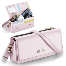 CASEME Crossbody Väska RFID Blocking Me30 Max Läder - Rosa