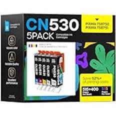 iNKPAD 5-pack PGI-530 CLI-531 bläckpatroner ersättning för Canon PGI-530XL CLI-531XL bläckpatroner kompatibla med Canon TS8750 TS8751