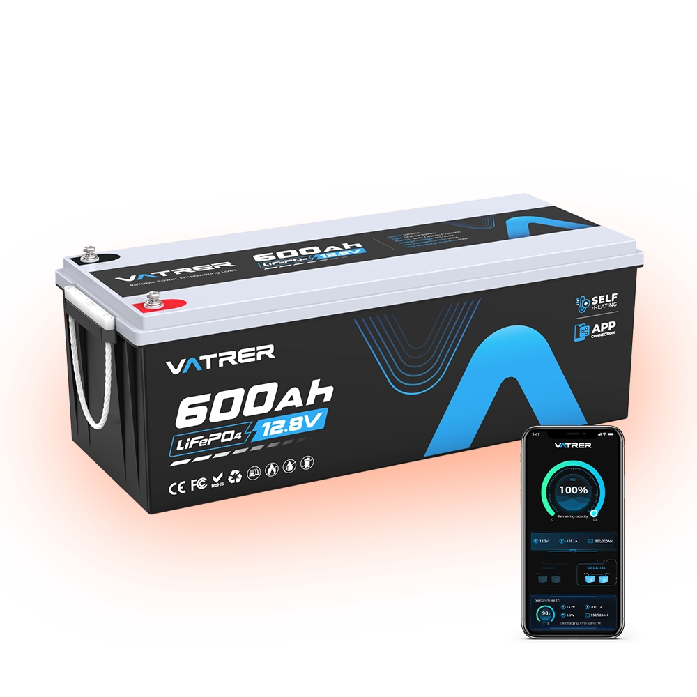 Vatrer 12V 600Ah Self-heating Lithium Battery With Bluetooth - 2 PACK