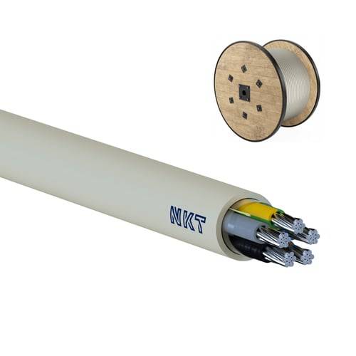 NKT NKT Installationskabel NOIK-AL-S/AXQ 4x300 0,6/1kV Lysegrå 1 MTR