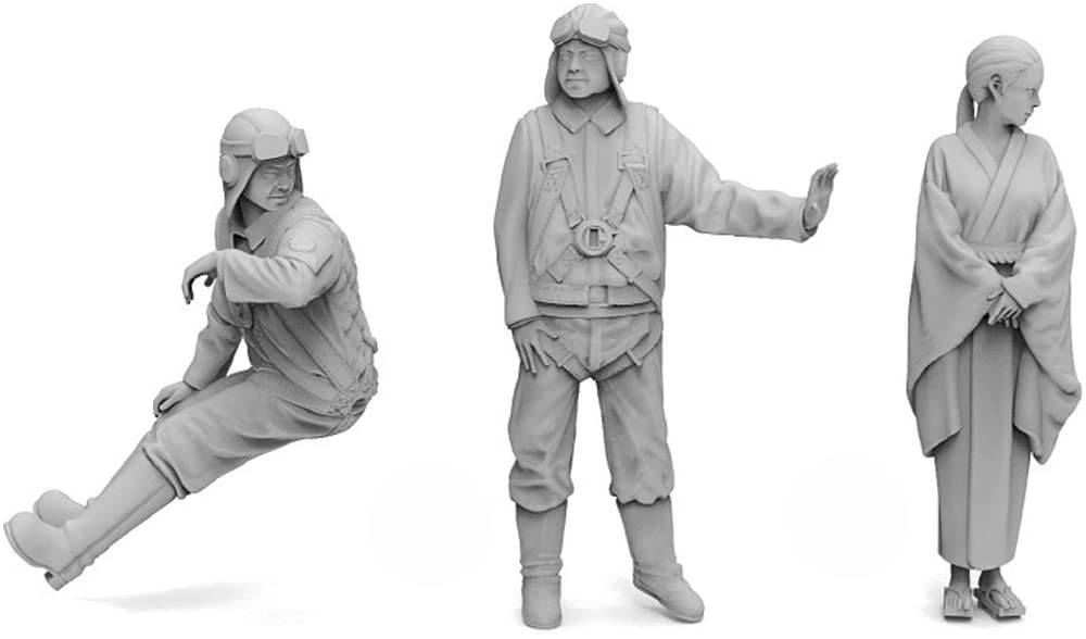 Trifactory Military Miniature Figure Series World War II Japanese Navy Pilot and Woman Seeing Off Resin Kit 1/32 MF-36A