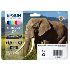 Epson 24 Multipack - 6er-Pack - 29.1 ml - Schwarz, Gelb, Cyan, Magenta, hellmagentafarben, hell Cyan - original - Blisterverpackung - Tintenpatrone (Alternative zu: Epson 24XL)