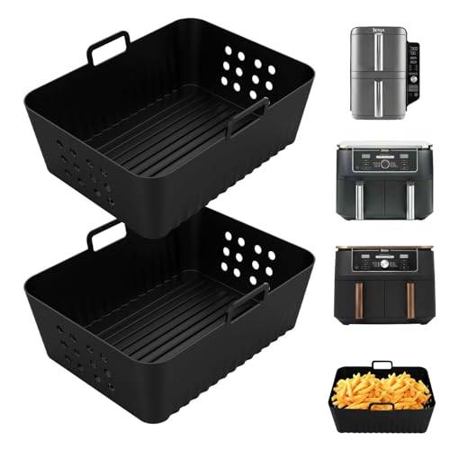 2 st Airfryer tillbehör för Ninja Foodi Max Dual Zone Af400 EU Af300 EU 9,5 l, ninja silikoninlägg för Foodi Max Double Stack Sl400 eu, airfryer silikonform för Innsky varmluftsfritös