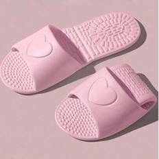 Foldable Travel Slippers, Indoor Home Bathroom Massage Shower Flip Flops, Unisex Travel Lightweight Quick Drying Bathroom Slides, Non-Slip Flat Sandal - Pink Women&#39;s - CN37-38,CN39-40