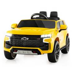 Chevrolet elbil til børn med 2,4G fjernbetjening & Suspension & lys & Musik børnebil gul