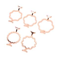 5Pcs Wax Seal Molds Rose Gold Zinc Alloy Time Saving Easy Operation Wax Seal Stamp Rings for 0.98in