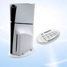 1st PlayStation 5 Slim Console Optisk skivversion Kylstativ, Slim Vertical Stand Dock-tillbehör, speciell segelbåtsformad design - Vitt (En-Storlek)