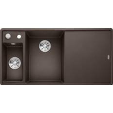 Blanco Axia III 6 S-F Silgranit PuraDur, Farbe cafe, Holzschneidbrett, InFino Ablauf, Becken links, 524668