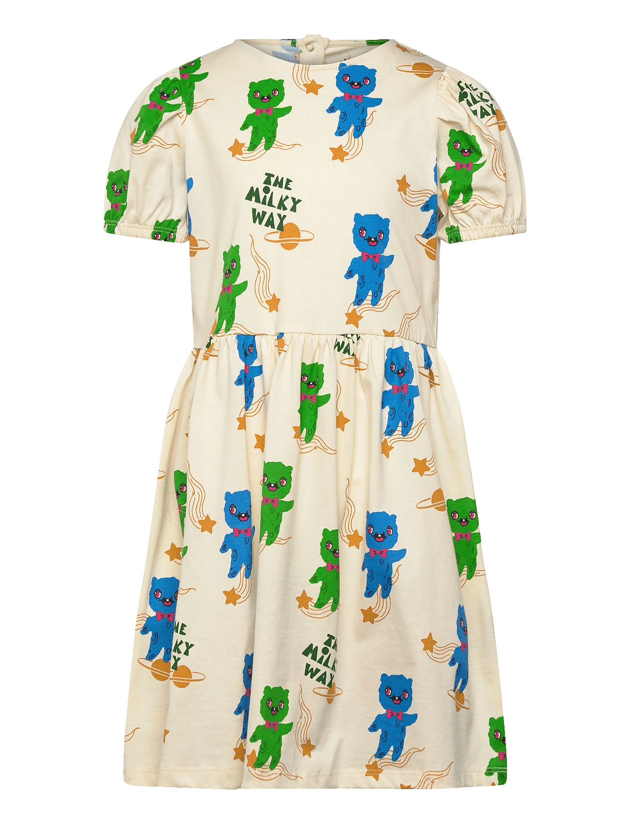 Mini Rodini Aliens Aop Ss Dress - Cream - 80/86