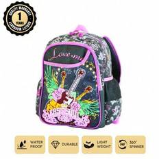 Music Themed Backpack, Grey Colorful Guitar Pattern Casual Daypack, New Travel Essentials, Holiday Must-Haves, Elegant & Fashionable Basic Style Perfe - Printing 32103