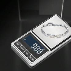 0,01 g högprecisionsvåg för milligram, digital fickvåg, för vägning av smycken, kaffe, påfyllningsbar med 2 AAA-batterier (batterier ingår ej) - Multifärgad (500 g/0,01 g,100 g/0,01 g)