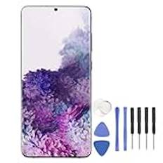 för Galaxy S20+ Skärmbyte 6,7 Tums 3D Touch Screen Digitizer Full HD AMOLED-skärmenhet med Reparationsverktyg för SM G986B EU, Internationell Version med Ram (Silver)