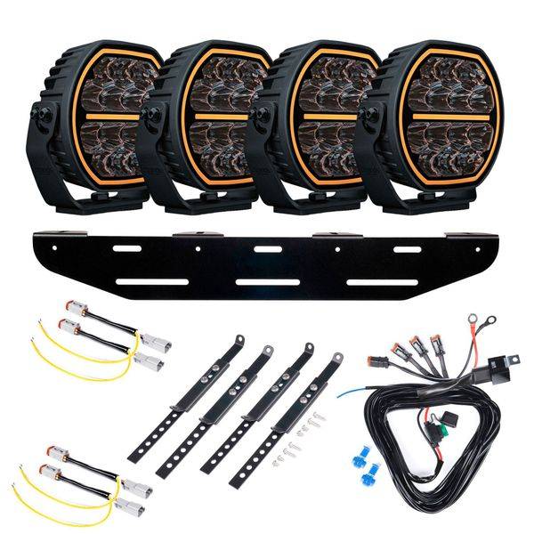 Extraljus STRANDS Big Energy 7 V2 - Rund / 18 cm / 98W / Ref. 20, 4 st - Komplett paket