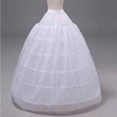 1st enfärgad vintage polyester (polyester) underkjol, vit underkjol för kvinnor, grossist 6-bågar volang underkjol, prestationskläder & brudklänning - Vitt (En-Storlek)