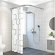 Tringle à rideau de douche dingle en acier inoxydable l - utdragbar pour baignoire sans perçage - 70-90 cm - courbée - accessoire salle de bains