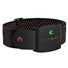 COOSPO HW9 pulsmätare, Bluetooth ANT+ & Sensor LED och Smart HRM pulsklockor IP67 vattentät, pulsmätare armband kompatibelt med Polar Wahoo Garmin Zwift Elite HRV
