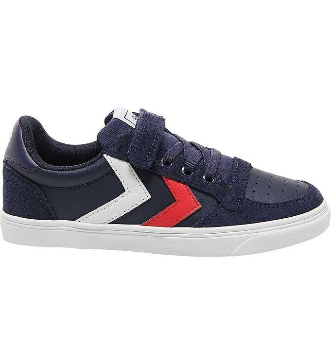 Hummel Skor - Slimmer Stadil Leather Low Jr. - Peacoat - Hummel - 26 - Skor
